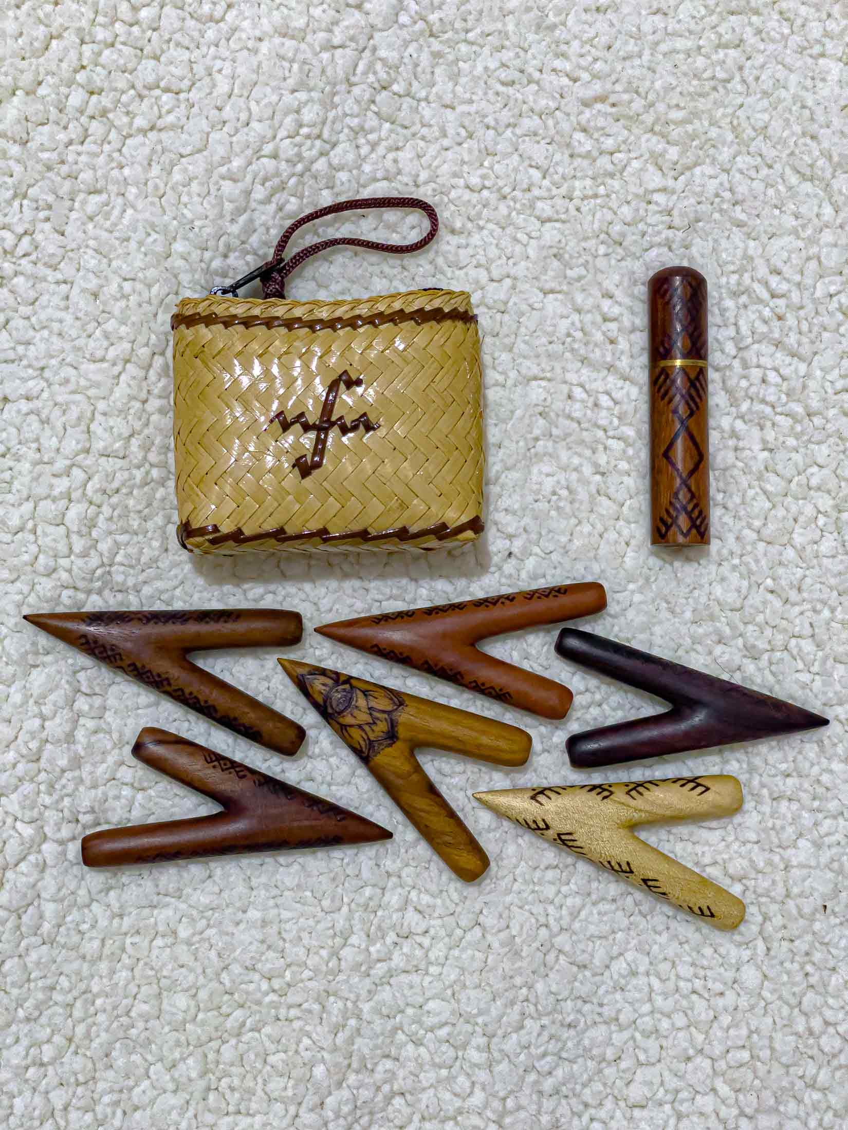 Kuripé Kit - Single Nose, Brass Tube & Bamboo hardcase pouch